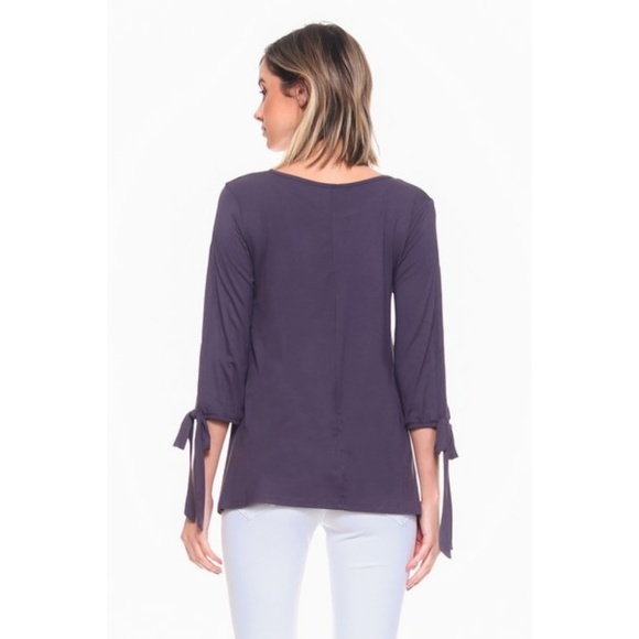 Women's Stretch Jersey Top 3/4 Sleeves Relaxed Fit - Picture 3 of 5